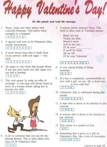 Тест (викторина) о Дне Святого Валентина на английском языке