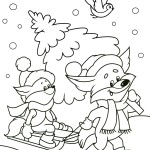 Раскраски на английском языке в картинках на тему "Зима"